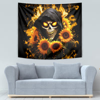 Sunflower Skull Tapestry Assuming I Was Like Most Girls Was Your First Mistake - Wonder Print Shop