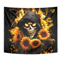 Sunflower Skull Tapestry Assuming I Was Like Most Girls Was Your First Mistake - Wonder Print Shop