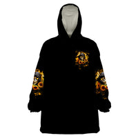 Sunflower Skull Wearable Blanket Hoodie Assuming I Was Like Most Girls Was Your First Mistake - Wonder Print Shop