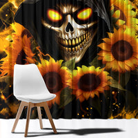 Sunflower Skull Window Curtain Assuming I Was Like Most Girls Was Your First Mistake - Wonder Print Shop