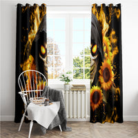 Sunflower Skull Window Curtain Assuming I Was Like Most Girls Was Your First Mistake - Wonder Print Shop