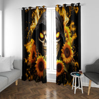 Sunflower Skull Window Curtain Assuming I Was Like Most Girls Was Your First Mistake - Wonder Print Shop