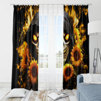 Sunflower Skull Window Curtain Assuming I Was Like Most Girls Was Your First Mistake - Wonder Print Shop