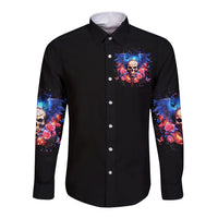 Fairy Skull Long Sleeve Button Shirt Assuming I Was Like Most Girls Was Your First Mistake - Wonder Print Shop