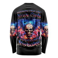 Fairy Skull Long Sleeve Shirt Assuming I Was Like Most Girls Was Your First Mistake - Wonder Print Shop