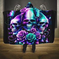 Rose Skull Hooded Blanket Stuck Between IDK IDC And IDGAF