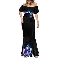 Rose Skull Mermaid Dress Stuck Between IDK IDC And IDGAF - Wonder Print Shop