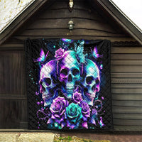 Rose Skull Quilt Stuck Between IDK IDC And IDGAF - Wonder Print Shop