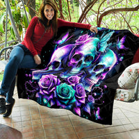 Rose Skull Quilt Stuck Between IDK IDC And IDGAF - Wonder Print Shop