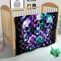 Rose Skull Quilt Stuck Between IDK IDC And IDGAF - Wonder Print Shop