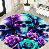 Rose Skull Round Carpet Stuck Between IDK IDC And IDGAF