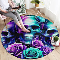 Rose Skull Round Carpet Stuck Between IDK IDC And IDGAF