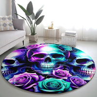 Rose Skull Round Carpet Stuck Between IDK IDC And IDGAF