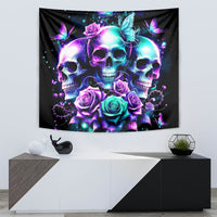 Rose Skull Tapestry Stuck Between IDK IDC And IDGAF - Wonder Print Shop
