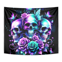 Rose Skull Tapestry Stuck Between IDK IDC And IDGAF - Wonder Print Shop