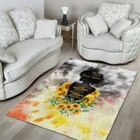 I Am Black Queen Area Rug Flowers Retro Style - Wonder Print Shop