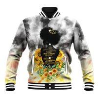 I Am Black Queen Baseball Jacket Flowers Retro Style - Wonder Print Shop