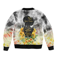 I Am Black Queen Bomber Jacket Flowers Retro Style - Wonder Print Shop