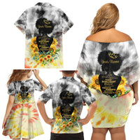 I Am Black Queen Family Matching Off Shoulder Short Dress and Hawaiian Shirt Flowers Retro Style - Wonder Print Shop