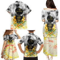 I Am Black Queen Family Matching Puletasi and Hawaiian Shirt Flowers Retro Style - Wonder Print Shop