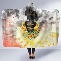 I Am Black Queen Hooded Blanket Flowers Retro Style
