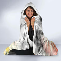 I Am Black Queen Hooded Blanket Flowers Retro Style
