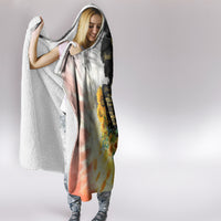 I Am Black Queen Hooded Blanket Flowers Retro Style