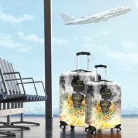 I Am Black Queen Luggage Cover Flowers Retro Style - Wonder Print Shop