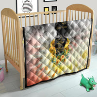 I Am Black Queen Quilt Flowers Retro Style - Wonder Print Shop