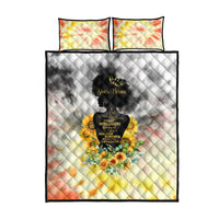 I Am Black Queen Quilt Bed Set Flowers Retro Style - Wonder Print Shop