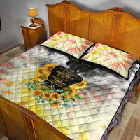 I Am Black Queen Quilt Bed Set Flowers Retro Style - Wonder Print Shop