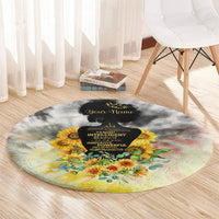 I Am Black Queen Round Carpet Flowers Retro Style