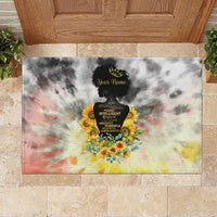 I Am Black Queen Rubber Doormat Flowers Retro Style - Wonder Print Shop