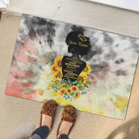 I Am Black Queen Rubber Doormat Flowers Retro Style - Wonder Print Shop