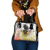 I Am Black Queen Shoulder Handbag Flowers Retro Style