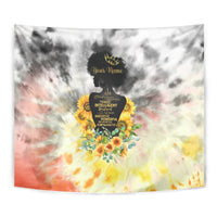 I Am Black Queen Tapestry Flowers Retro Style - Wonder Print Shop