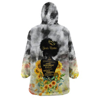 I Am Black Queen Wearable Blanket Hoodie Flowers Retro Style - Wonder Print Shop