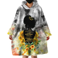 I Am Black Queen Wearable Blanket Hoodie Flowers Retro Style - Wonder Print Shop