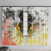 I Am Black Queen Window Curtain Flowers Retro Style - Wonder Print Shop