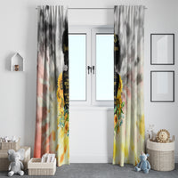 I Am Black Queen Window Curtain Flowers Retro Style - Wonder Print Shop