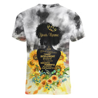 I Am Black Queen Women V Neck T Shirt Flowers Retro Style - Wonder Print Shop