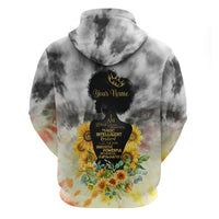 I Am Black Queen Zip Hoodie Flowers Retro Style - Wonder Print Shop