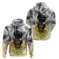 I Am Black Queen Zip Hoodie Flowers Retro Style - Wonder Print Shop
