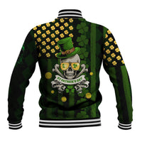 St Patrick's Day Skull Baseball Jacket American Flag Shamrock - Wonder Print Shop