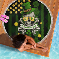 St Patrick's Day Skull Beach Blanket American Flag Shamrock - Wonder Print Shop
