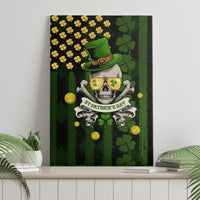 St Patrick's Day Skull Canvas Wall Art American Flag Shamrock - Wonder Print Shop