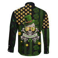 St Patrick's Day Skull Family Matching Off Shoulder Short Dress and Hawaiian Shirt American Flag Shamrock - Wonder Print Shop