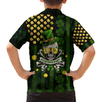 St Patrick's Day Skull Hawaiian Shirt American Flag Shamrock - Wonder Print Shop