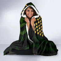 St Patrick's Day Skull Hooded Blanket American Flag Shamrock