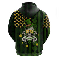 St Patrick's Day Skull Hoodie American Flag Shamrock - Wonder Print Shop